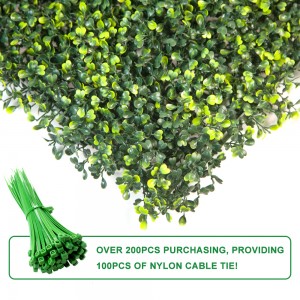 Yellow Green Artificial Garden Green Wall UV Resistant 20inches Home Garden Outdoor Wall Decoration Artificial Hedges Panels