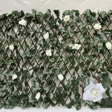 Carpet Grass Artificial - faux expandable privacy fence screen stretchable vine privacy fence wall Hedge – Deyuan detail pictures