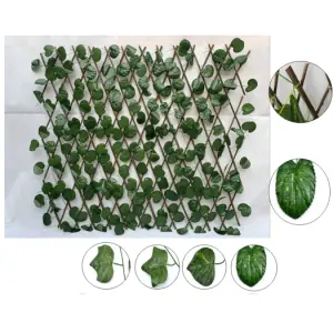 wholesale artificial topiary ivy fence artificial foliage fence artificial expandable trellis hedge for garden decoration