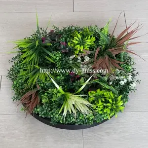 Hanging Greenery Round Backdrop Decorative Mur Vegetal Plant Wall Tropical Artificial Green Grass Vegetation Wall