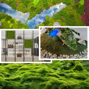 wholesale fake moss wall art sphagnum plant Preserved artificial moss wall panel green moss for home daily decoration