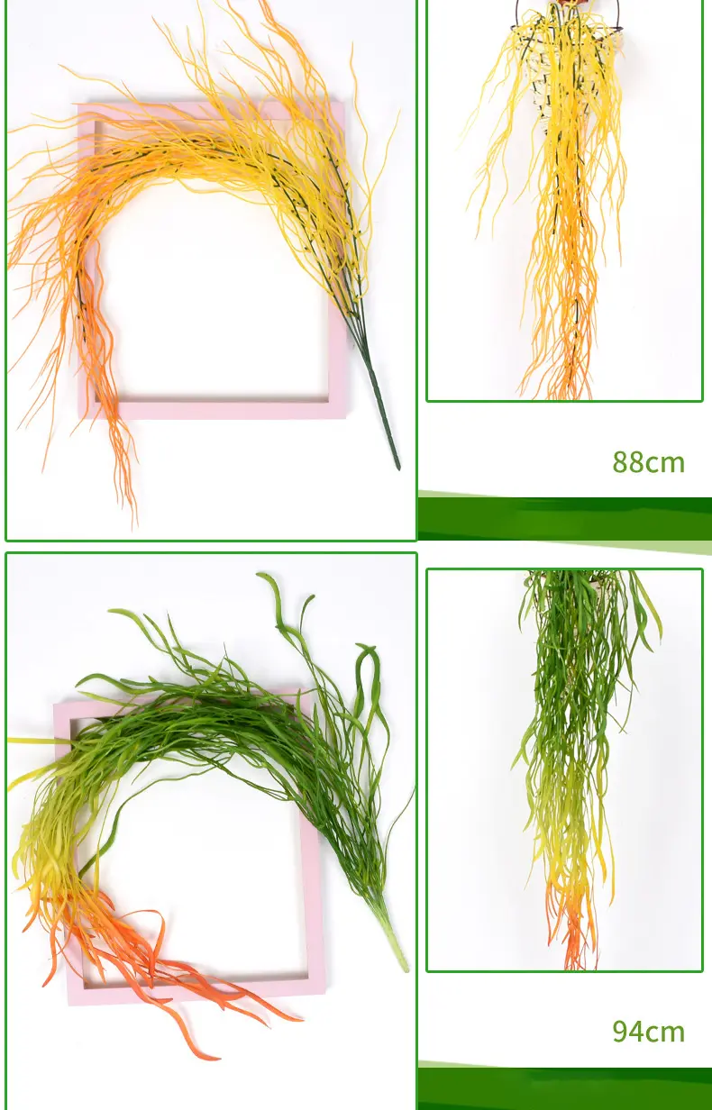 Outdoor UV Resistant Artificial Fake Hanging Plants Curly Seaweed Ferns