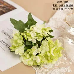 Wholesale Artificial Flowers White Green Hydrangea Silk Flowers Artificial with Stems for Wedding Home Decor