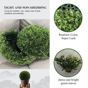 2 PCS 16.2 Inch Boxwood Balls ,4 Layers Artificial Plant Topiary Ball, UV Resistant Artificial Topiary Ball for Outdoor/Indoor, Front Porch, Wedding, Christmas Décor