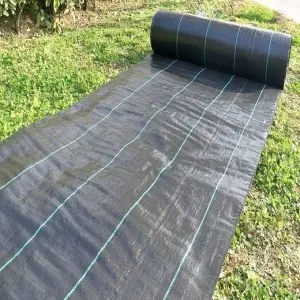 grass prevention Black and Green PP woven fabric weed mat