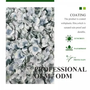 Wholesale Sky Blue Flower Wall Custom Roll Up Artificial Flower Wall Backdrop for Indoor Outdoor Decor 8ft*8ft Flower Wall Decor