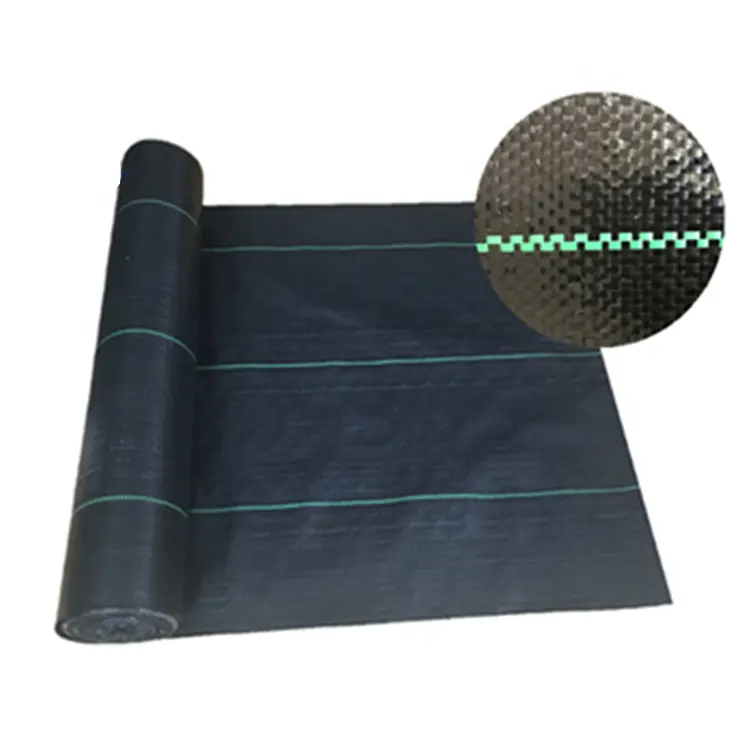 Factory best selling Artificial Wall Garden - grass prevention Black and Green PP woven fabric weed mat – Deyuan detail pictures