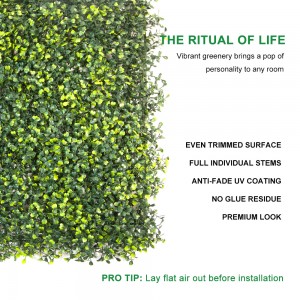 Yellow Green Artificial Garden Green Wall UV Resistant 20inches Home Garden Outdoor Wall Decoration Artificial Hedges Panels