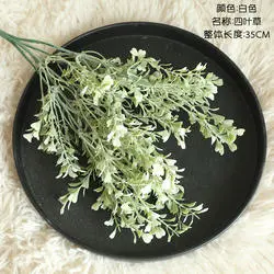 Artificial Four Leaf Clover Bushes Faux Plastic Greenery Plant Artificial Flowers for Decoration
