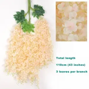 45 inch /3.7ft Wisteria Artificial Flower Bushy Silk Vine Ratta Hanging Garland Decoration Wisteria Flowers