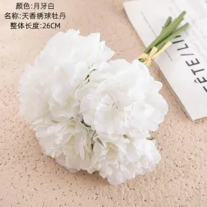 Factory Wholesale Green Hydrangea Peony Bouquet Artificial Flower Home Decoration Wedding Bouquet Faux Flowers