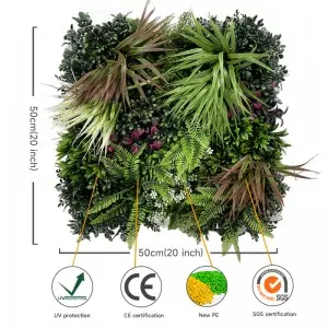 Artificial Plant Wall Panels, 20″x 20″ Boxwood Hedge Wall Panels with UV Protection, Privacy Screen Fence, Greenery Wall Backdrop for Indoor Outdoor Garden Fence Backyard Decor