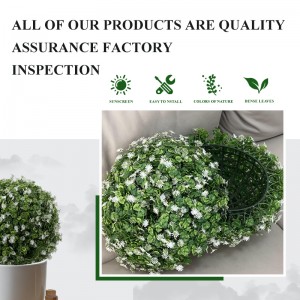 2 PCS 4 Layers Artificial Plant Topiary Ball, UV Resistant Artificial Topiary Ball for Outdoor/Indoor, Front Porch, Wedding, Christmas Décor