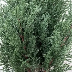 Artificial Cedar Topiary Trees for Outdoors Potted Fake Cypress Trees Faux Evergreen Plants for Home Porch Decor Set of 2