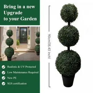 90cm Artificial Trees Boxwood Topiary Ball bonsai grass plants Artificial Boxwood Topiary Tree