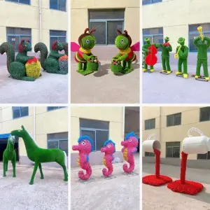 Large Artificial Grass Animal Topiary Sculpture Topiary Frame Animal Grass
