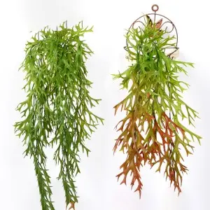 Outdoor UV Resistant Artificial Fake Hanging Plants Curly Seaweed Ferns