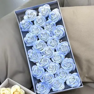 Wholesale 25 Pcs Soap Roses Heads Gift Box Floral Scented Wedding Party Artificial Decorative Soap Flower