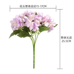 Wholesale Artificial Flowers White Green Hydrangea Silk Flowers Artificial with Stems for Wedding Home Decor
