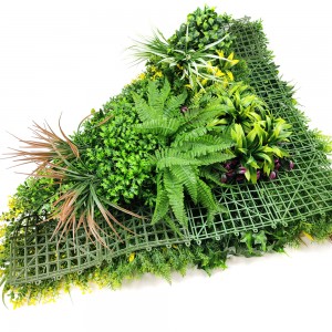 vegetal artificial Uv-resistant plant wall indoor and outdoor Decor panel Artificial foliage green grass wall 100*100cm