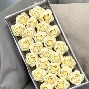 Wholesale 25 Pcs Soap Roses Heads Gift Box Floral Scented Wedding Party Artificial Decorative Soap Flower