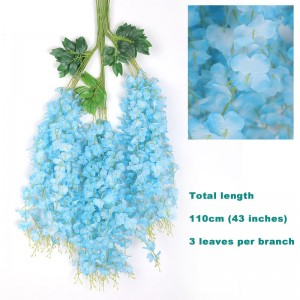 45 inch /3.7ft Wisteria Artificial Flower Bushy Silk Vine Ratta Hanging Garland Decoration Wisteria Flowers