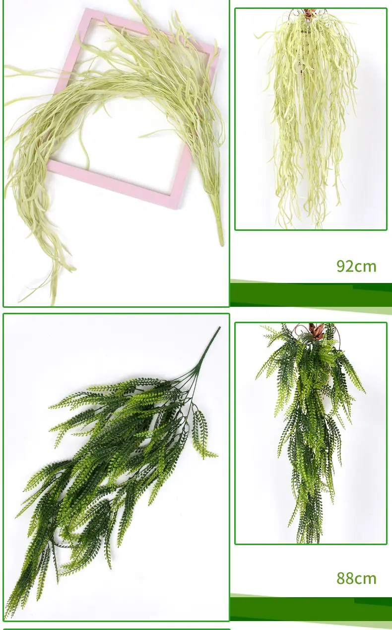 Outdoor UV Resistant Artificial Fake Hanging Plants Curly Seaweed Ferns