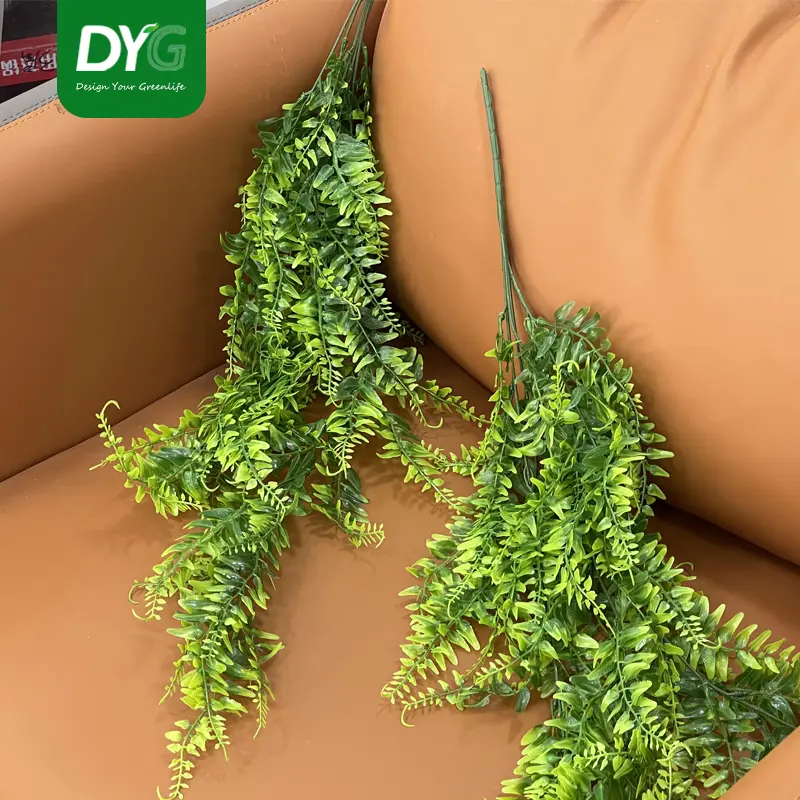 Outdoor Home Decoration Wall Hanging Plastic Plants Greenery Faux Persian Grass Leaf Artificial Hanging Plant Featured Image