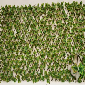 garden Expandable artificial plastic laurel leaves trellis bamboo panel boxwood mat Ivy Privacy Fence fencing hedge