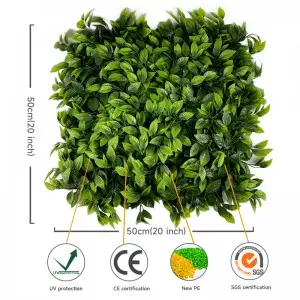 Fake Decorative Outdoor Panels Grass Fence Artificial Hedge Landscape Plant Green Leaf Wall Panels Best Selling