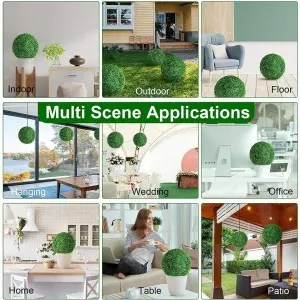 UV Protected Eco-Friendly Faux Plants Decorative Grass Balls Artificial Boxwood Balls Topiary