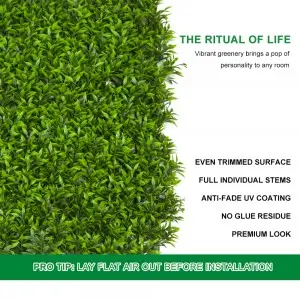 Faux Boxwood Hedge Green Grass Panels Anti-UV Outdoor Indoor Decoration Artificial Plant Grass Wall