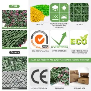 Plastic green grass wall boxwood hedge flower artificial plant green grass wall for vertical garden home decoration