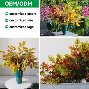 12pcs Artificial Oak Tree Leaves Branch For Plant Wall Background Wedding