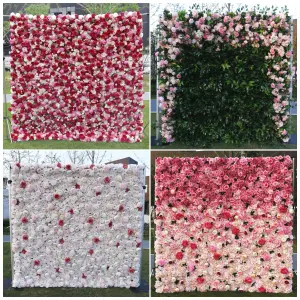 Summer flowers wall artificial white rose 3d hydrangea flower wall backdrop for wedding event stage decoration