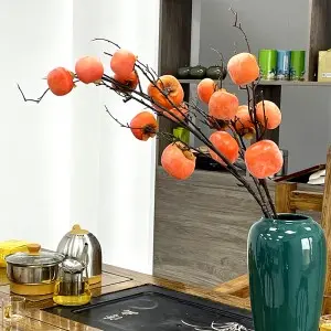 Simulation Artificial Fruit Persimmon Branch Simulation Orange Artificial Persimmon For Home Decor