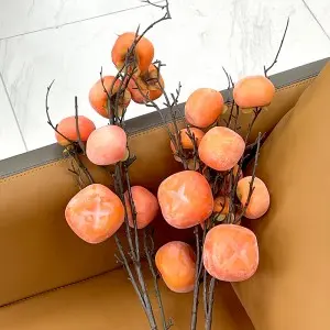 Simulation Artificial Fruit Persimmon Branch Simulation Orange Artificial Persimmon For Home Decor