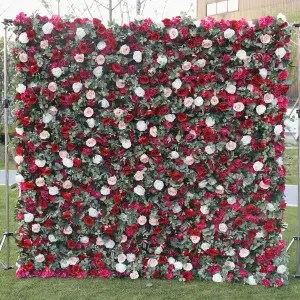 Summer flowers wall artificial white rose 3d hydrangea flower wall backdrop for wedding event stage decoration