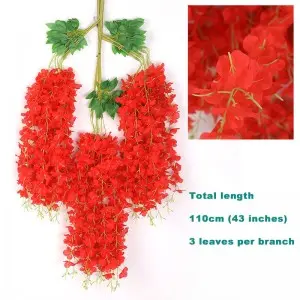 45 inch /3.7ft Wisteria Artificial Flower Bushy Silk Vine Ratta Hanging Garland Decoration Wisteria Flowers