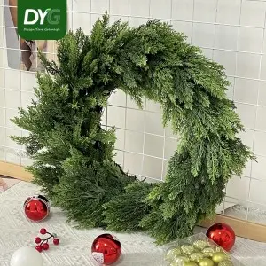 Wholesale Plain Christmas Wreaths for Home Decoration PE Christmas Wreath 60cm Lighted Outdoor Christmas Wreaths Plain