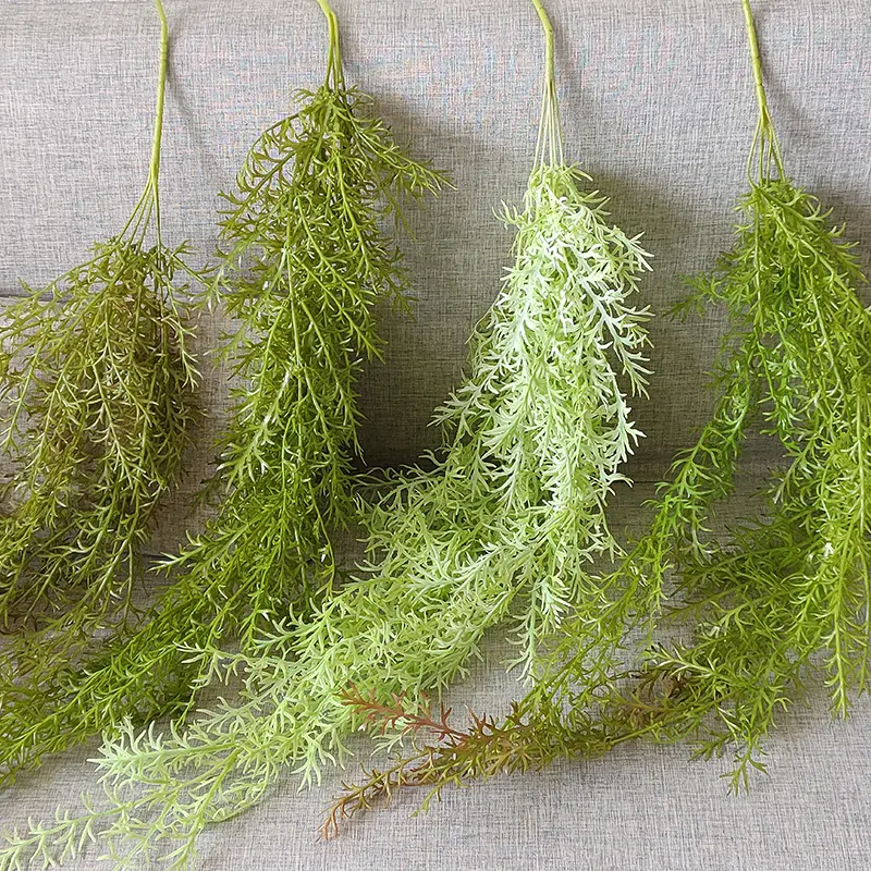 Greenery Ferns green leaves Fake hanging vine Pine Needle garland wall decoration Featured Image