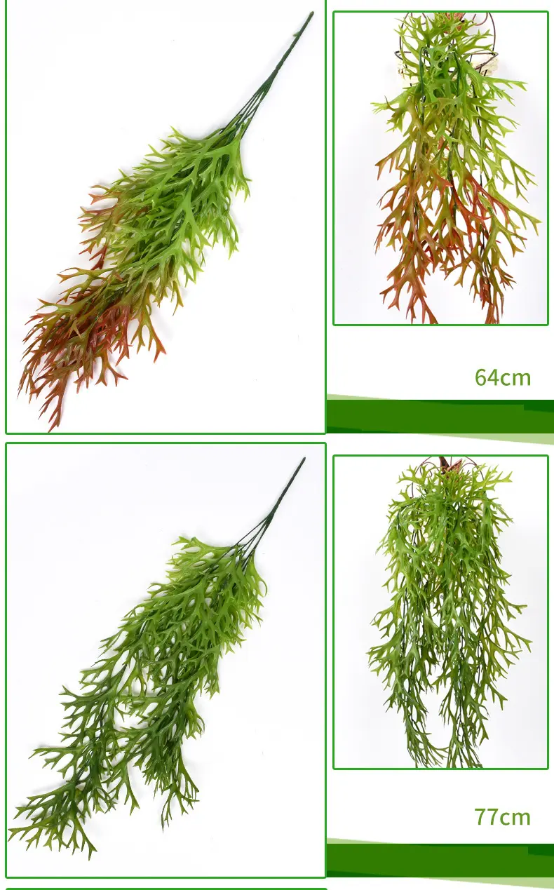 Outdoor UV Resistant Artificial Fake Hanging Plants Curly Seaweed Ferns