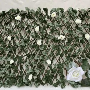 faux expandable privacy fence screen stretchable vine privacy fence wall Hedge