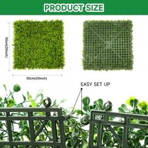 WHDY Customized artificial green wall panel boxwood foliage 50*50cm DIY for indoor outdoor decoration