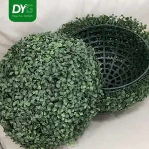 15inch Artificial Grass Ball Decoration Fake Lifelike Boxwood Plant Model Realistic Faux Hanging Display Home Cabinet Greenery Ornament