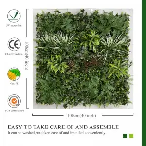 Vertical Garden Privacy Hedge Screen Artificial Grass Leaf Panels Home Decoration Plastic Wall Boxwood Artificial Hedge Panel