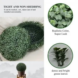 15inch Artificial Grass Ball Decoration Fake Lifelike Boxwood Plant Model Realistic Faux Hanging Display Home Cabinet Greenery Ornament
