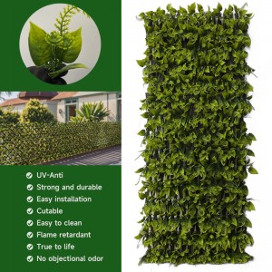 Outdoor Expandable Durable Single Sided Artificial Ivy Trellis Hedge Fence UV Certified Green Wall Home Balcony Patio Weddings