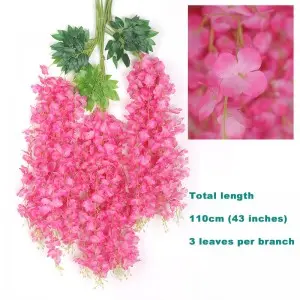 45 inch /3.7ft Wisteria Artificial Flower Bushy Silk Vine Ratta Hanging Garland Decoration Wisteria Flowers