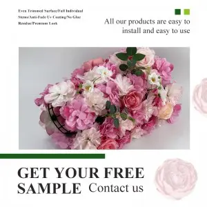 Artificial Flower Wall Backdrop Panels Rose Wedding Backdrop 3D Floral Wall for Party Baby Shower Bridal Wedding Background Decor